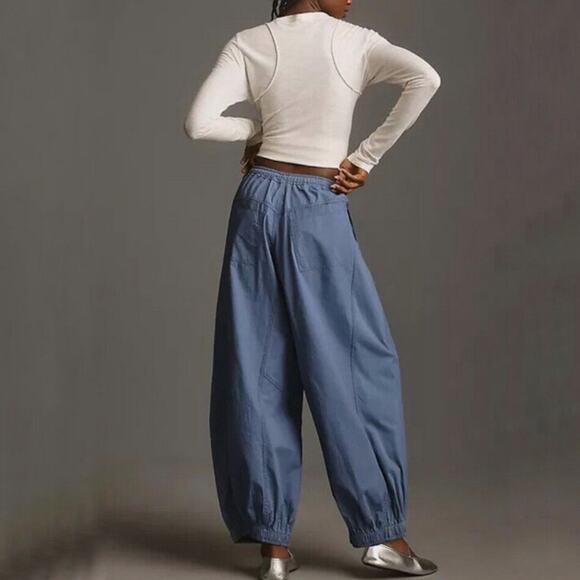 Anthropologie Blue The Mossa Parachute Pants Sz M - Picture 10 of 12